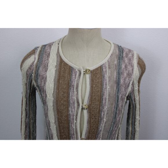 Simply Natural Cardigan Alpaca Long Sleeve Sweater Gray Brown Peru Size S - Picture 6 of 13